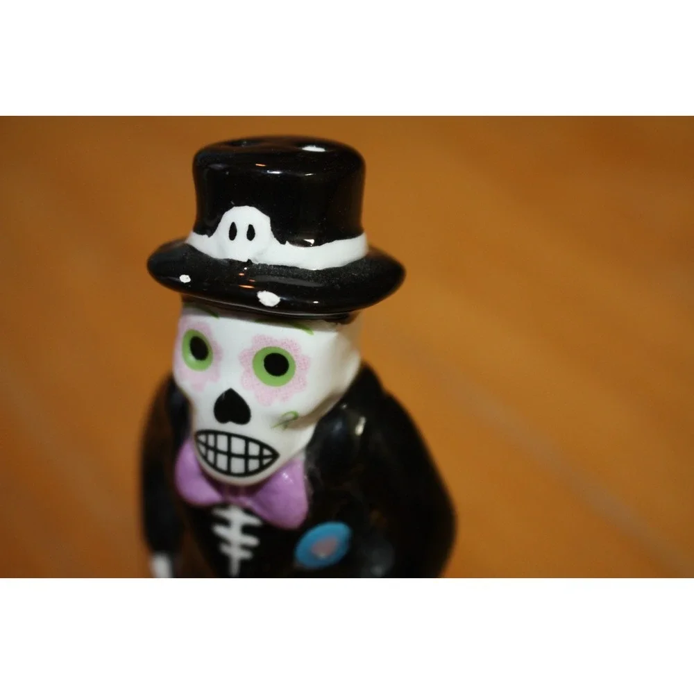 Day Of The Dead Bride Groom Salt Pepper Shaker Set Sugar Skull De Los Muertos